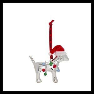 💕ⓅⒾⓃⓀ ⓋⓈ Limited Edition Micro Santa Dog Holiday Ornament NWT💕